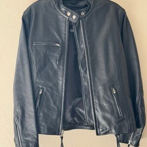 😍Womens Wilson’s Black Leather Jacket Motorcycle Riding Gear Zipper Lining Vtg😍